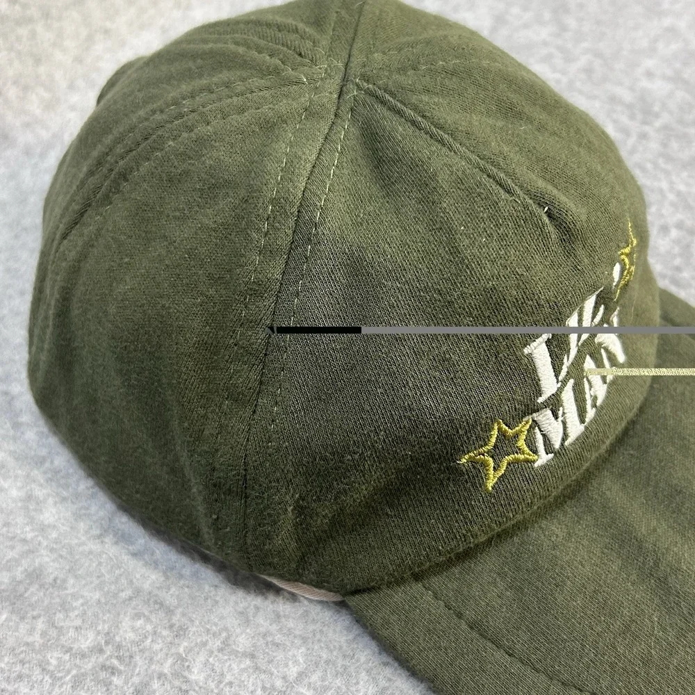 LIL' MAN Baby Baseball Cap Infant Hat Olive Green Embroidered Elastic Back